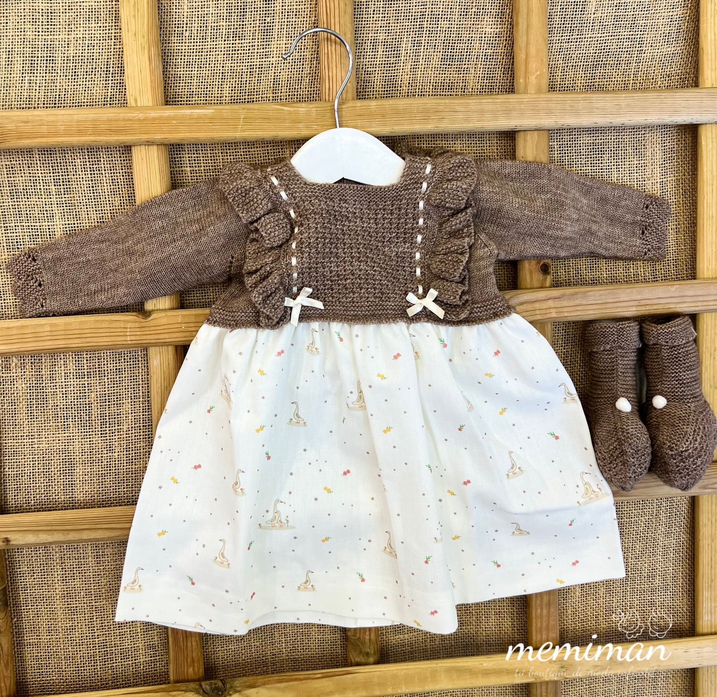 252-9022 Robe en tricot d'oie 