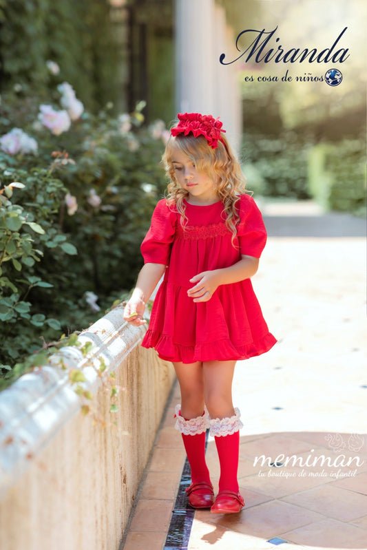 35-0243-V Vestido infantil rojo