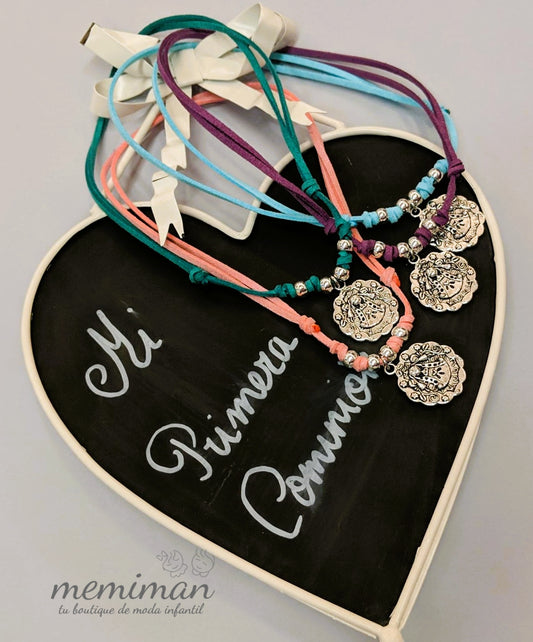 Suede necklace with Virgin