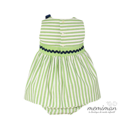 31-0504-VB Vestido bebé verde con braguita