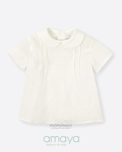 593305 Camisa bebé jaretas lino