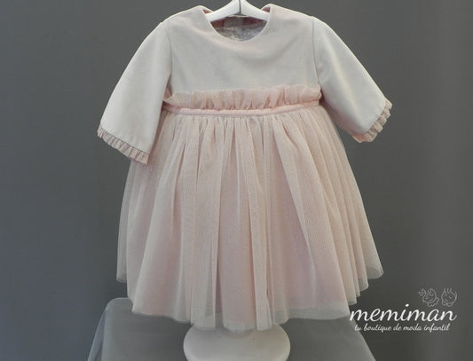 522160 Vestido BEBÉ ceremonia terciopelo y tul