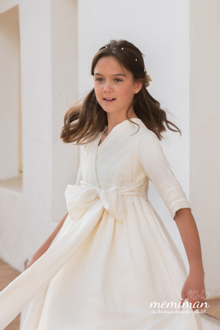 MÓNICA Vestido lino cruzado (OUTLET) – memiman